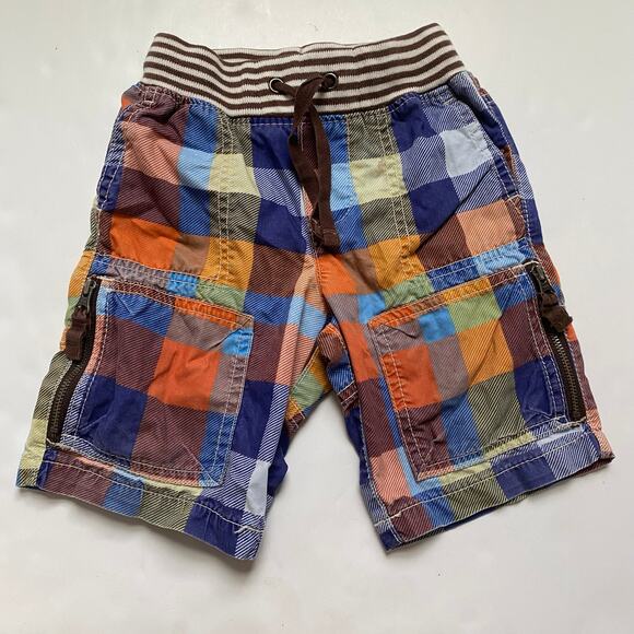 Mini Boden Rainbow Plaid Shorts - Picture 1 of 2